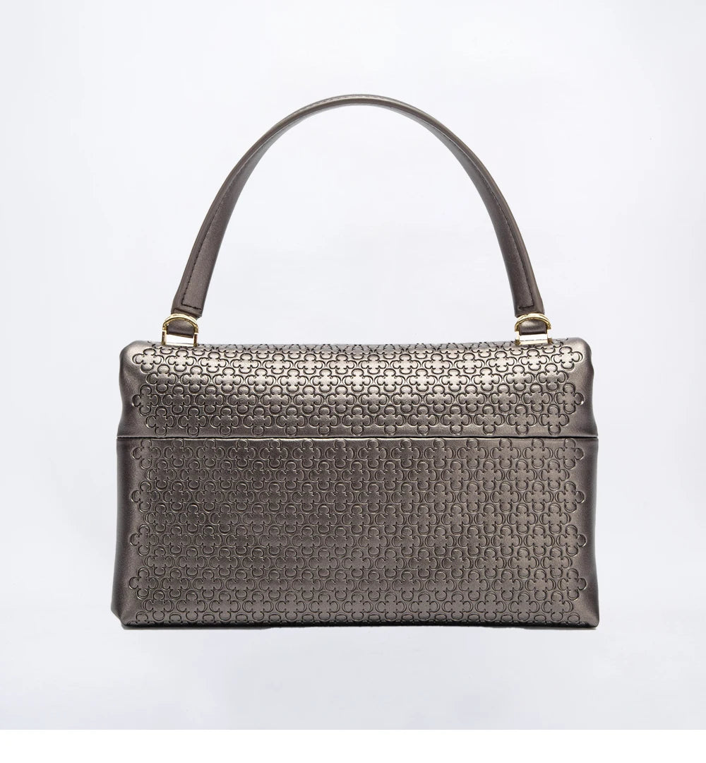 Unique Fashion Printed Women's Handbag Metal Accessories Solid Color Elegant Simplicity Women's Shoulder Bag