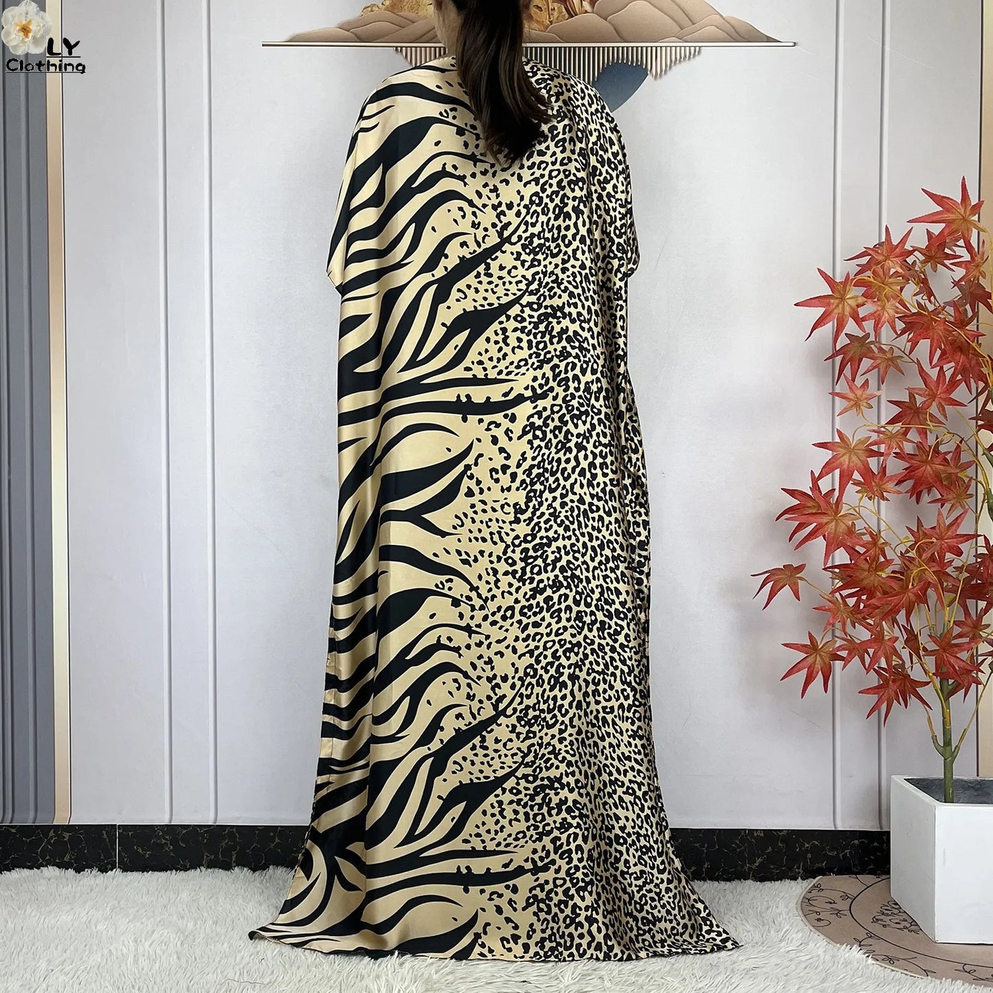 Muslim Abayas For Women 2023 New Fashion Printed Silk Soft Loose Femme Elegant Robe African Maxi Party Dresses With Belt Turban