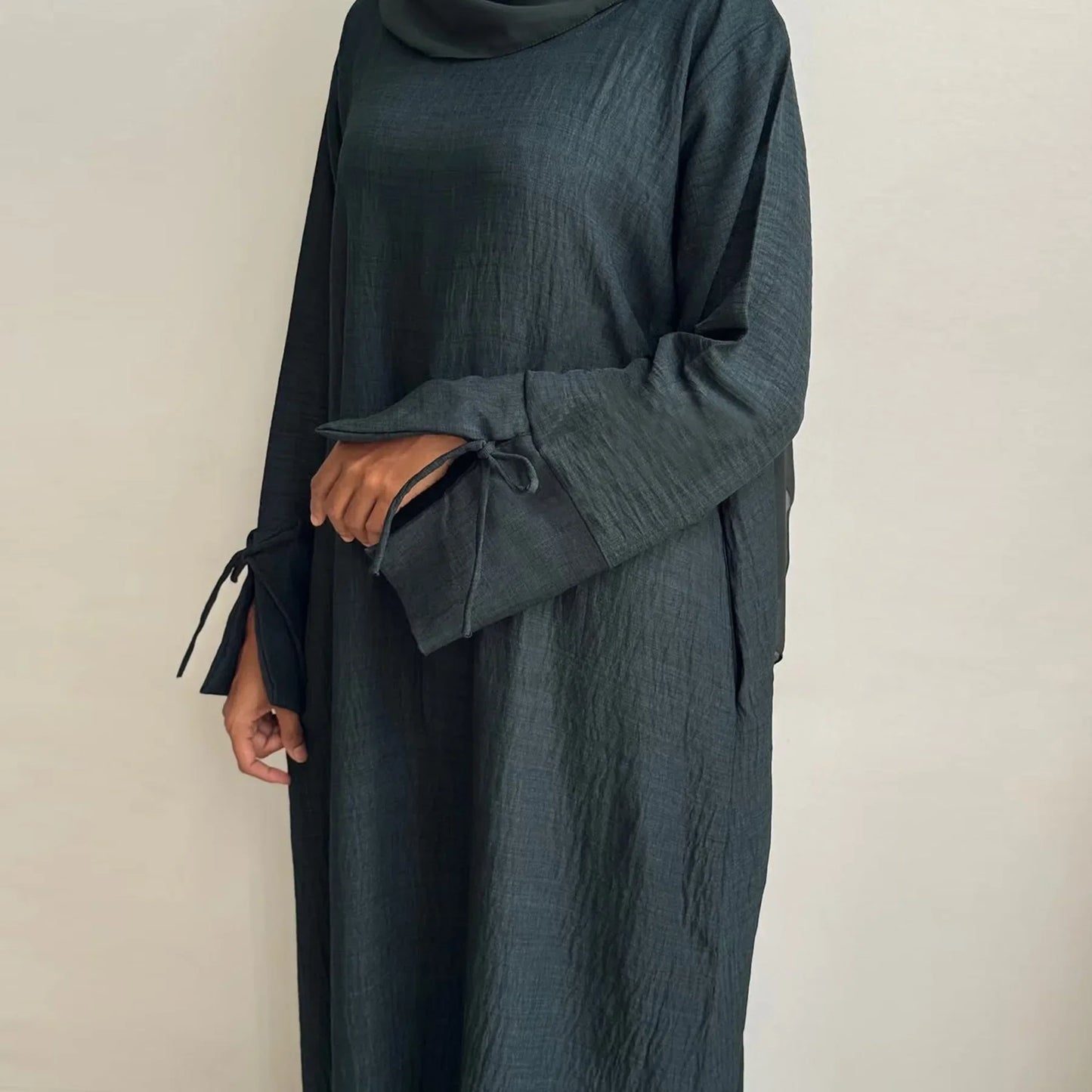 2025 New Ramadan Abaya Women Muslim Dress Solid Color Robe Dubai Abayas Eid Islam Clothing Turkish Casual Modest Robe for Adult