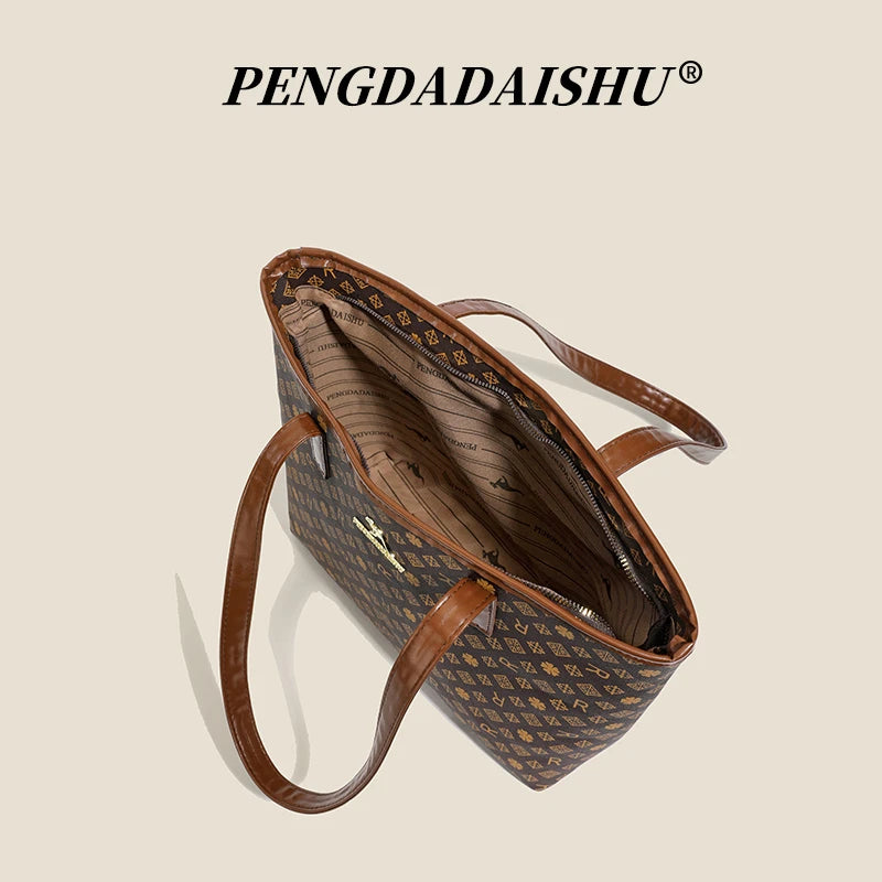 New women's cross-border fashion handbag, large-capacity shoulder bag, versatile and classic tote for commuting