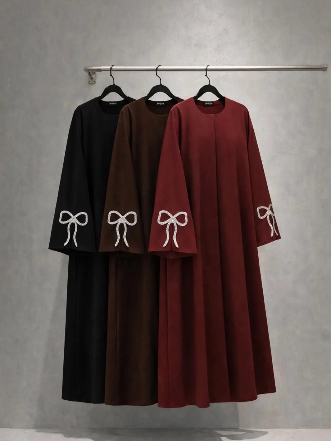 Women Eid Dress Diamond Bow Muslim Abaya Kaftan Arab Long Robe Vestidos Largos Morocco Long Robe Elegant Party Dresses Caftan