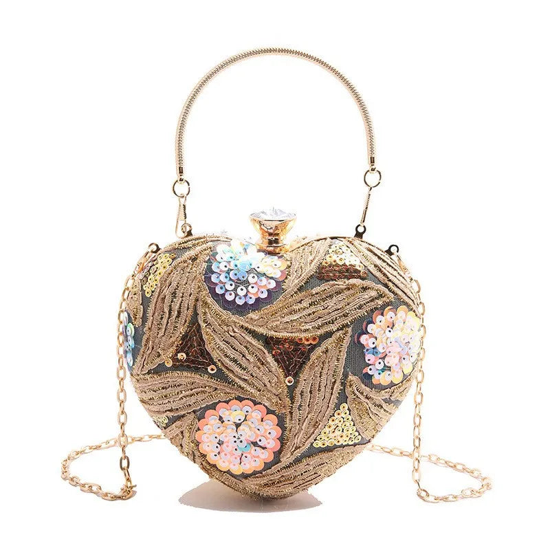 Women's Handbag2025New European and American fashion sequin shoulder baginsInternet Celebrity Retro Handheld Evening Bag