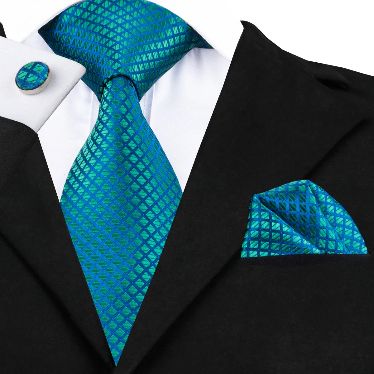 Hi-Tie New Clasic Grey Tie for Men Silk Fabric Jacquard Woven Tie Hanky Cufflinks Set for Men Designer Fashion Silk Ties SN-1466