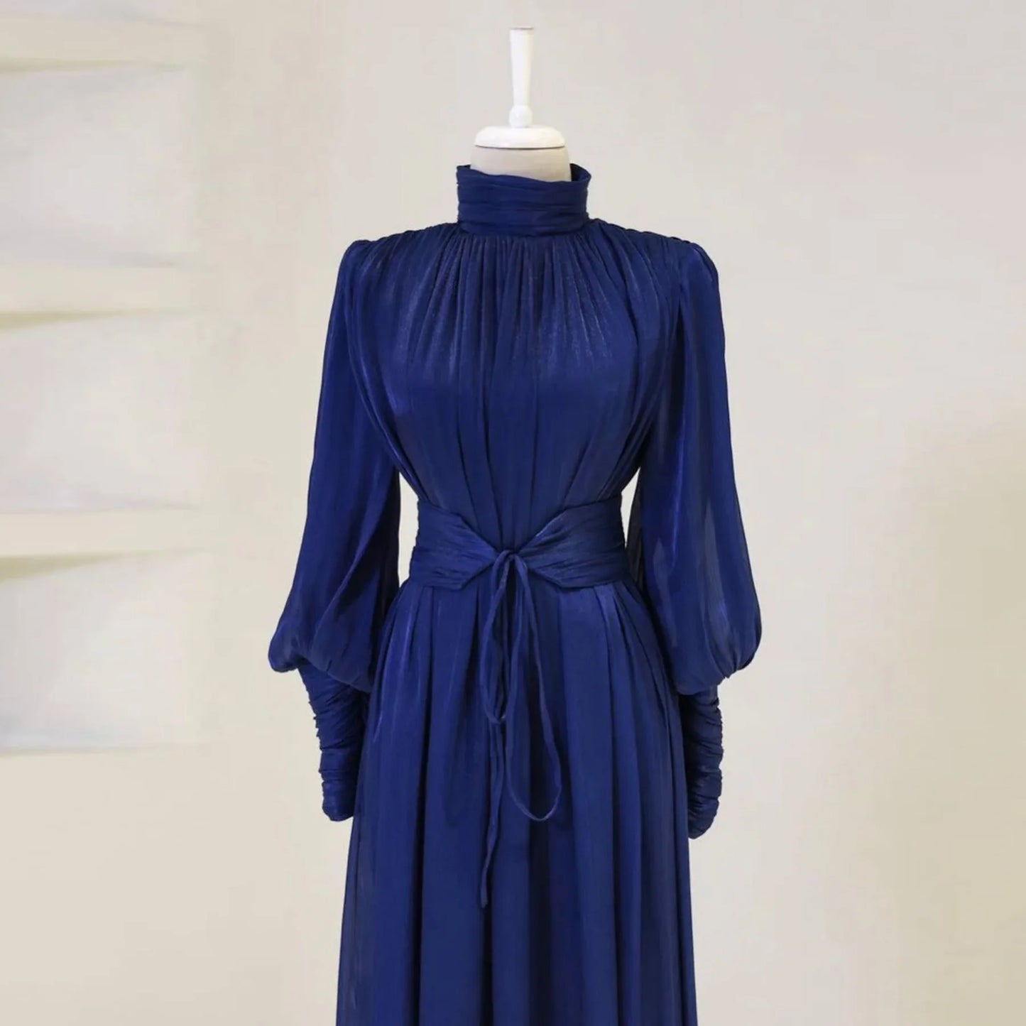 Eid Abaya Modest Muslim Dresses for Women Cuff Sleeves Wrinkle Evening Party Maxi Dress Jalabiya Islamic Clothing Kaftan Robe