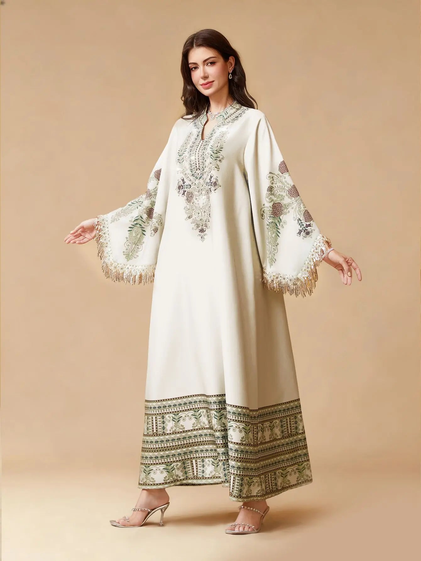 Eid Dress Abaya Women Muslim Kaftan Party Dresses Jalabiya Tassel Vestidos Ramadan Morocco Dubai Abayas Islam Arab Long Robe