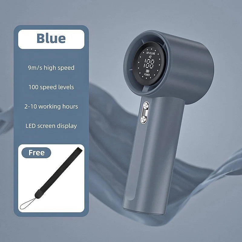 Mini Handheld Fan USB Charging 100-speed Turbo Electric fan Portable Outdoor Travel Camping Small Cooling Hand Fan ventilador