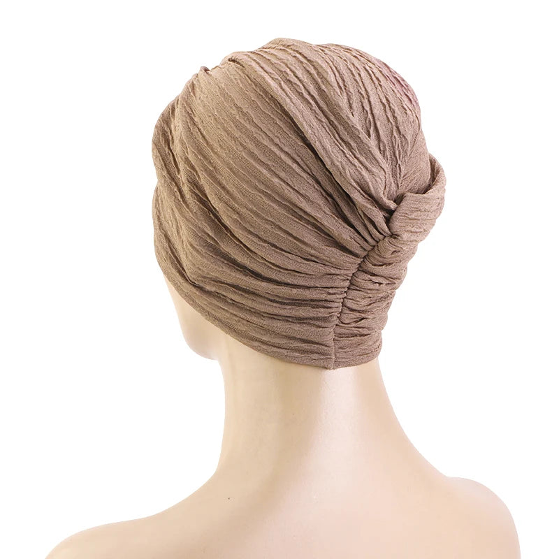 New Muslim Women Solid Color breathable headscarf hat Indian hat ethnic headscarf Hijab Hat Turban