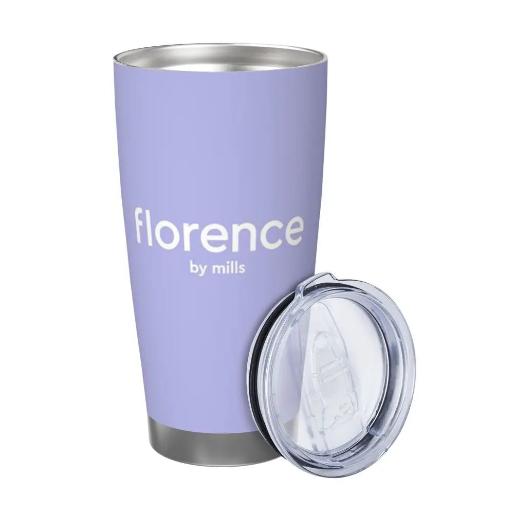 Florence By Mills Stainless Steel Tumbler Vacuum Insulated Mug Thermal Cold Cup Straw With Lid 20oz