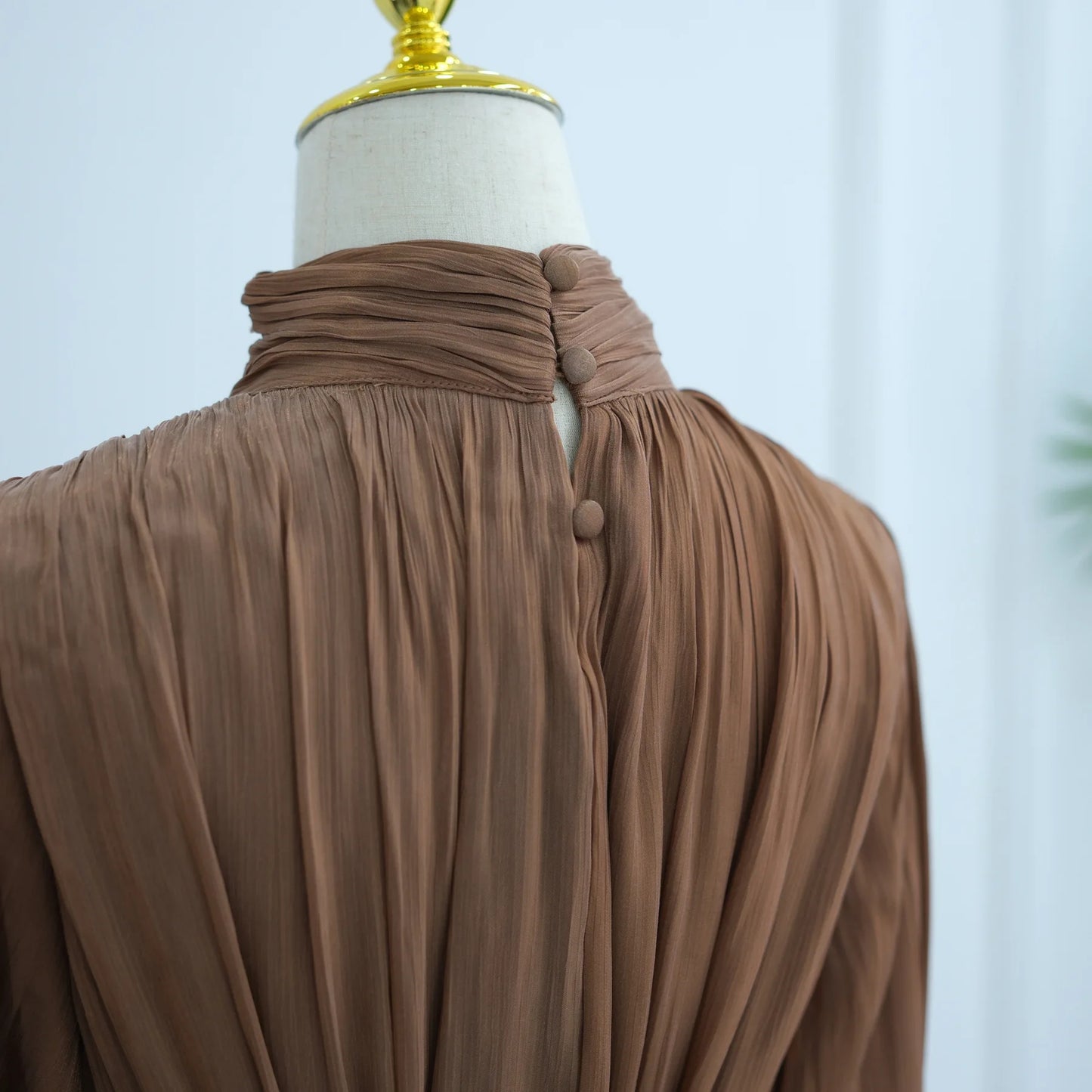 Eid Abaya Modest Muslim Dresses for Women Cuff Sleeves Wrinkle Evening Party Maxi Dress Jalabiya Islamic Clothing Kaftan Robe