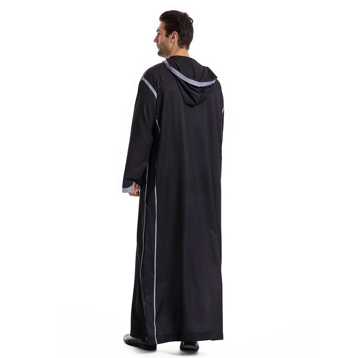 Muslim Men Hooded Robe Dishdasha Modest Islamic Dubai Saudi Prayer Abaya Kaftan Eid Ramadan Morocco Jubba Arab Thobe Abayas
