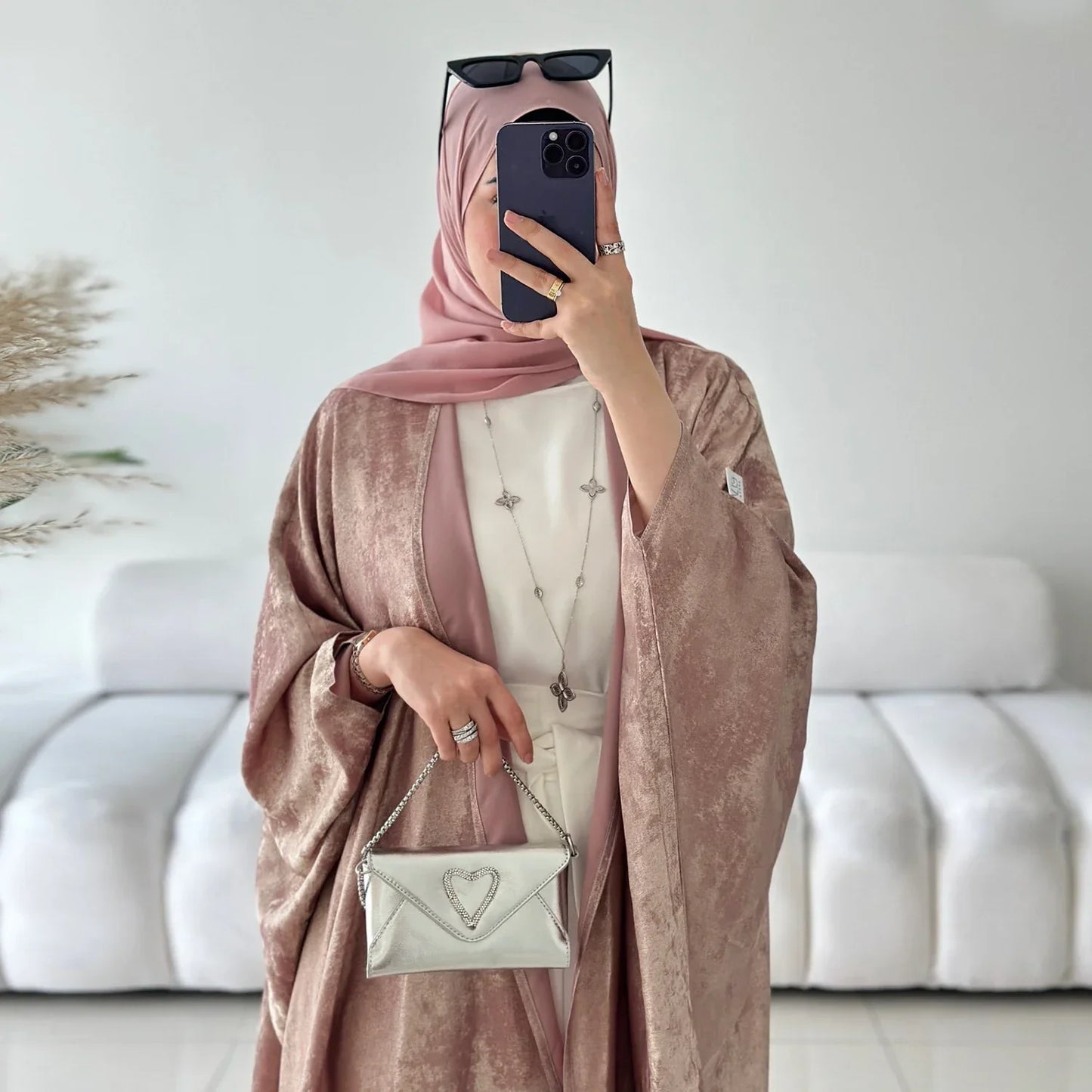 2025 Fashion Elegant Dubai Turkish Abaya Muslim's Women Inner Under Dress Abayas Open Front Cardigan