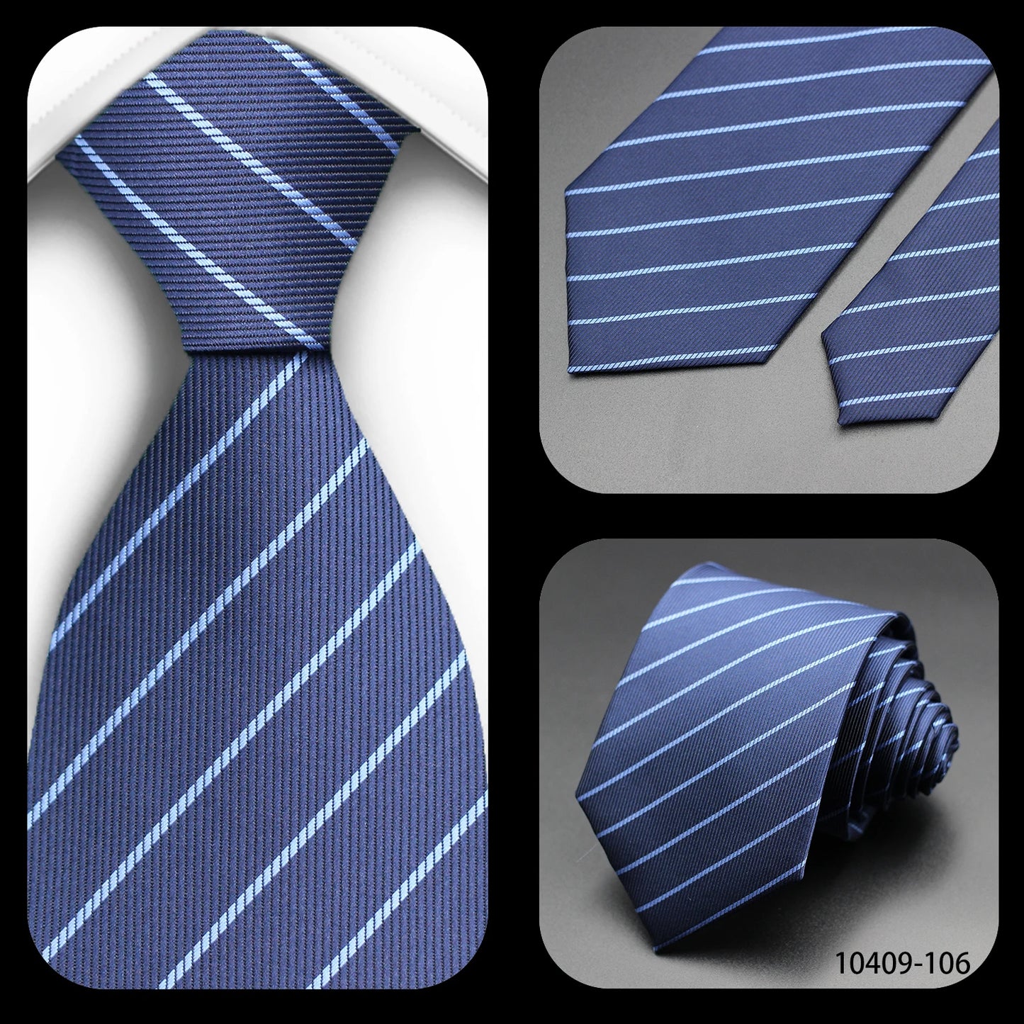 Tie Gravatas Fashion Wholesale Woven Striped Necktie Wedding Accessories Blue Man Fit Group Party Office Neck Ties