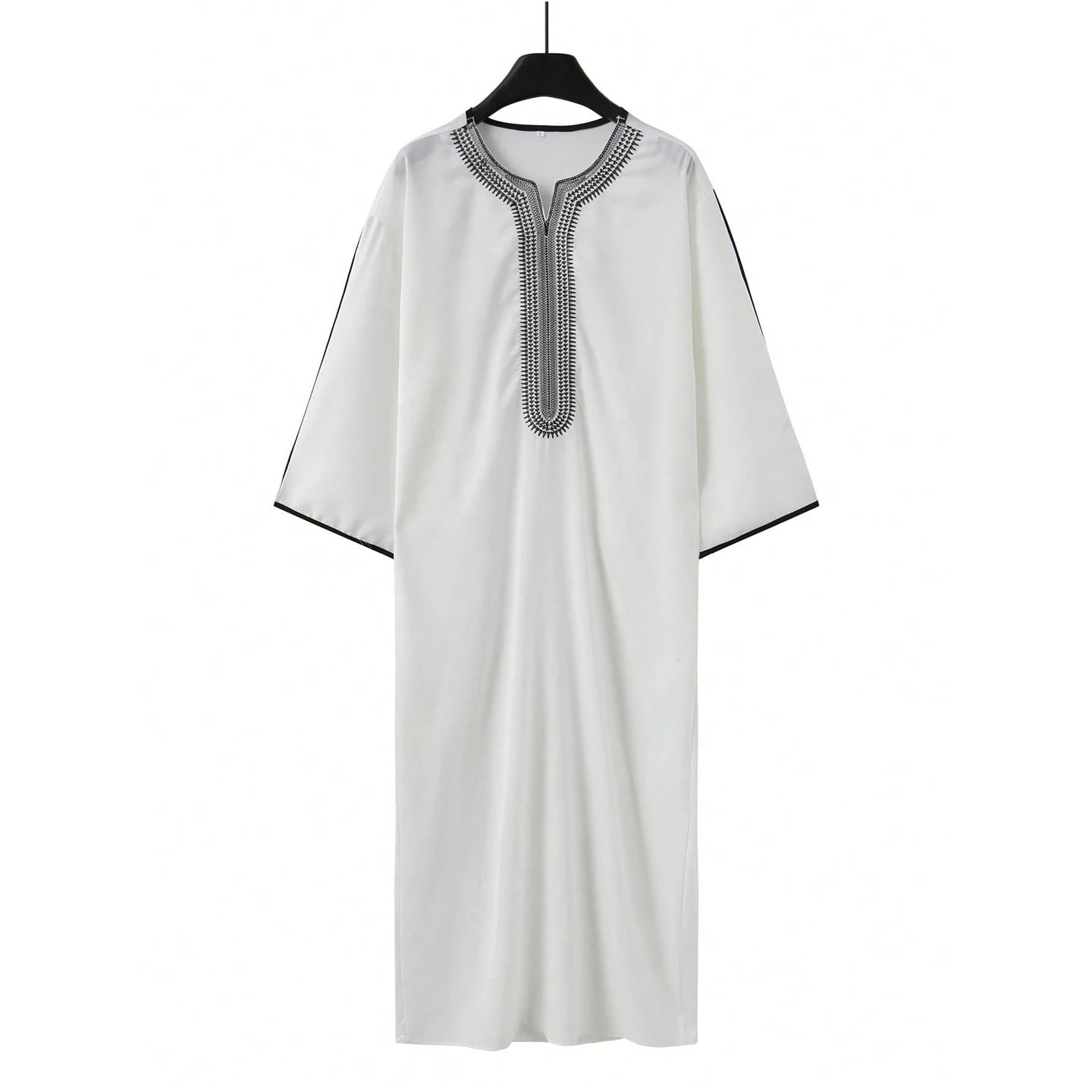 Muslim Men's Robes Loose Embroidered Robes Arabic Thobe Ethnic Style Traditional Casual Thawb Islamic Prayer Clothes Moroccan Dr