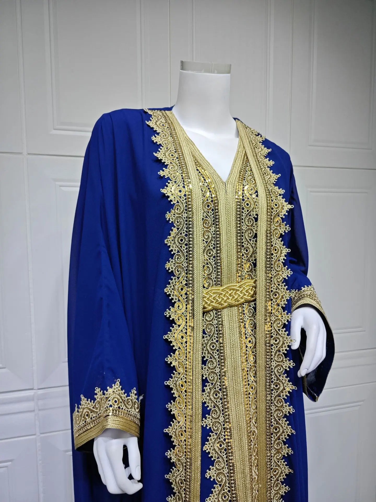 Eid Women Abaya Dress Muslim 2 Piece Set Cardigan with Inner Dress Lace-up Robe Caftan Robe Jalabiya Ramadan Morocco Kaftan 2025