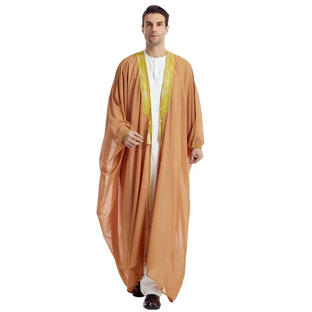Men Kebaya Open Muslim Kimono Abaya Turkey Arabic Islam Djellaba Homme Robe Musulmane Hombre Ramadan Abayas for Prayer Clothes