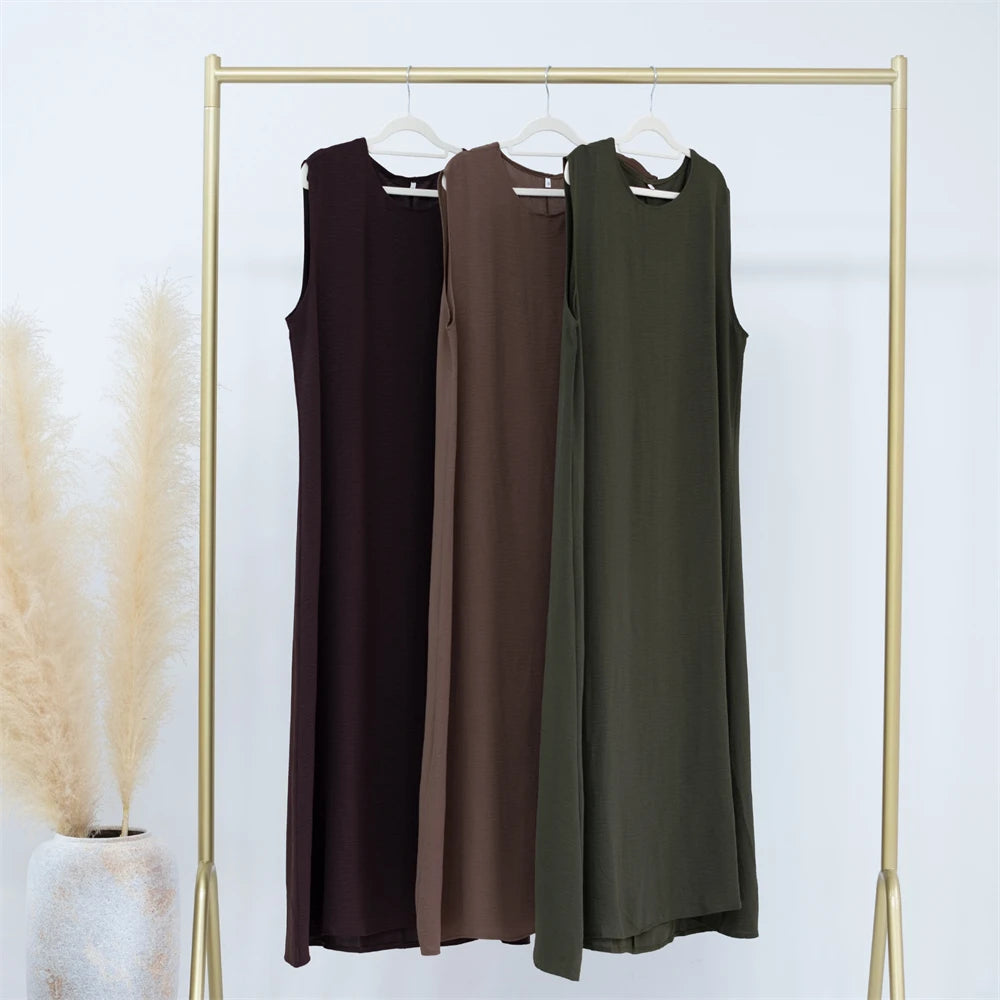 Ramadan Sleeveless Abaya Turkey Islam Arabic Muslim Long Dress African Dresses For Women Clothing Robe Musulmane Femme Vestidos