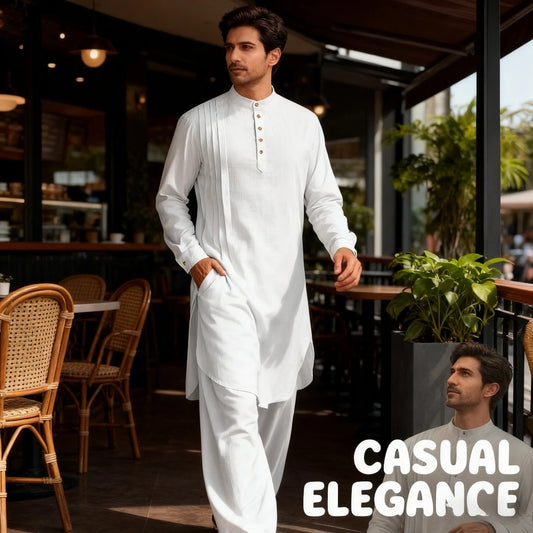 Muslim Men's Shirt  Arabic Button Up Shirt Middle Eastern and Malaysian Islamic Long Robe Suitable for Daily Prayer Robe