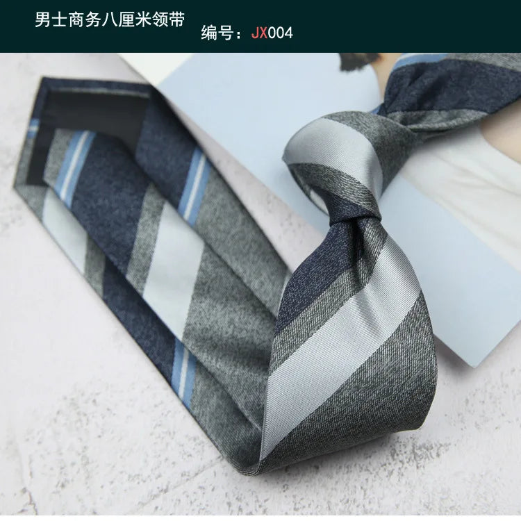 British Italian Style 8CM Formal Ties For Men Business Striped Floral White Brown Neckties Luxury Silk Neck Ties Wedding Cravat