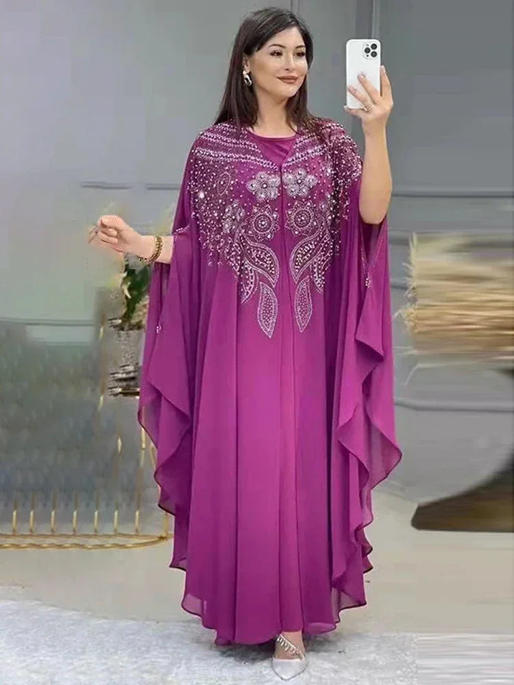 Abayas For Women Dubai Luxury 2025 Chiffon Boubou Muslim Fashion Dress Caftan Marocain Wedding Party Occasions Djellaba Femme