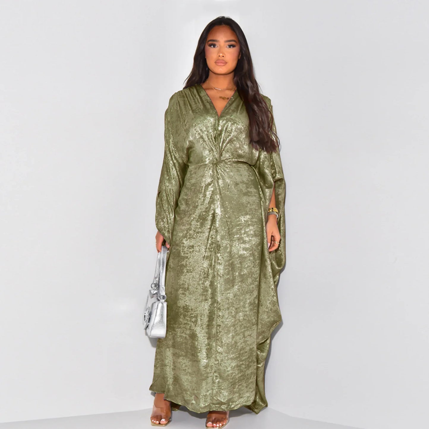 Modest Muslim Batwing Sleeve Gradient Color Tassel Kaftan Eid Al Adha Party Evening Dresses Moroccan Turkey Dubai Abaya Islam