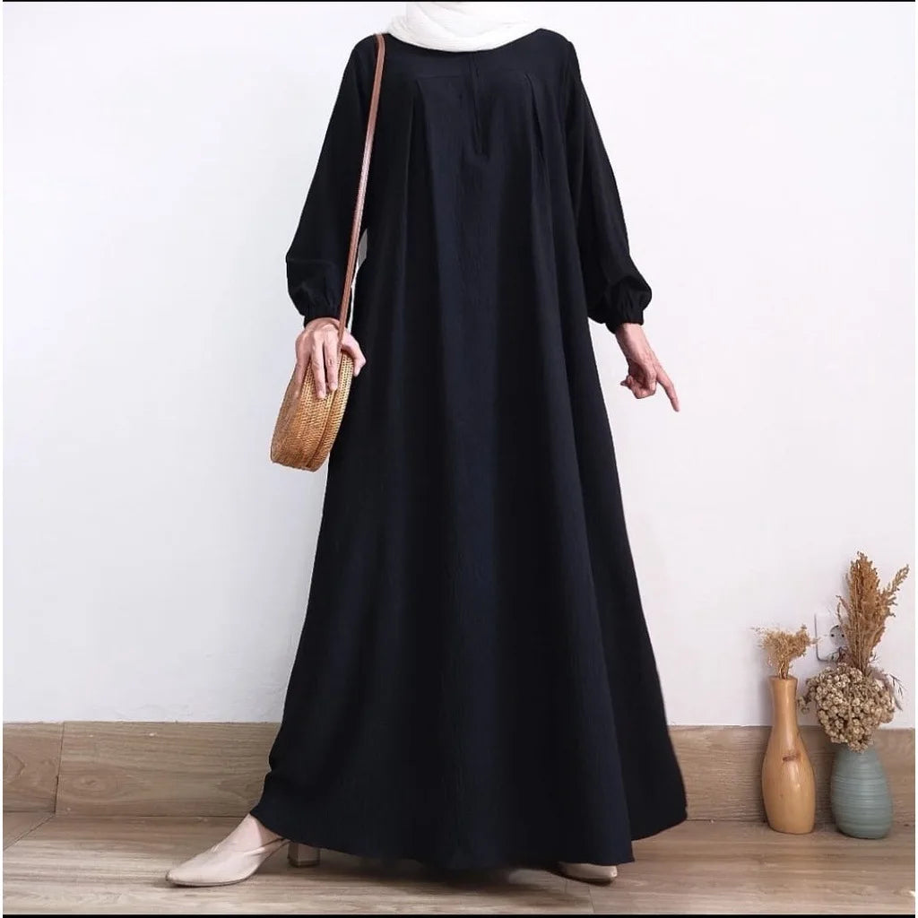 2026 Eid Muslim Dress Solid Color Abaya For Women Long Sleeve Zipper Islam Party Abayas Woman Dubai Kaftan Robe Elegant Vestidos