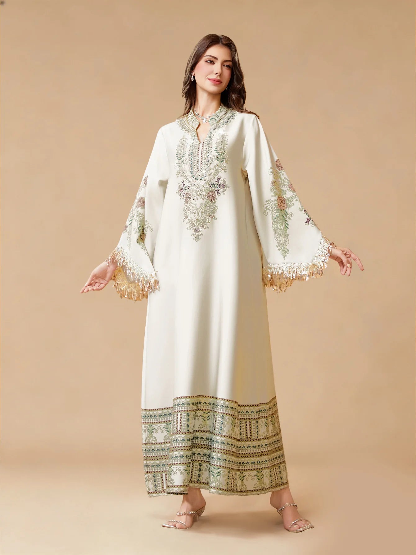 Eid Dress Abaya Women Muslim Kaftan Party Dresses Jalabiya Tassel Vestidos Ramadan Morocco Dubai Abayas Islam Arab Long Robe