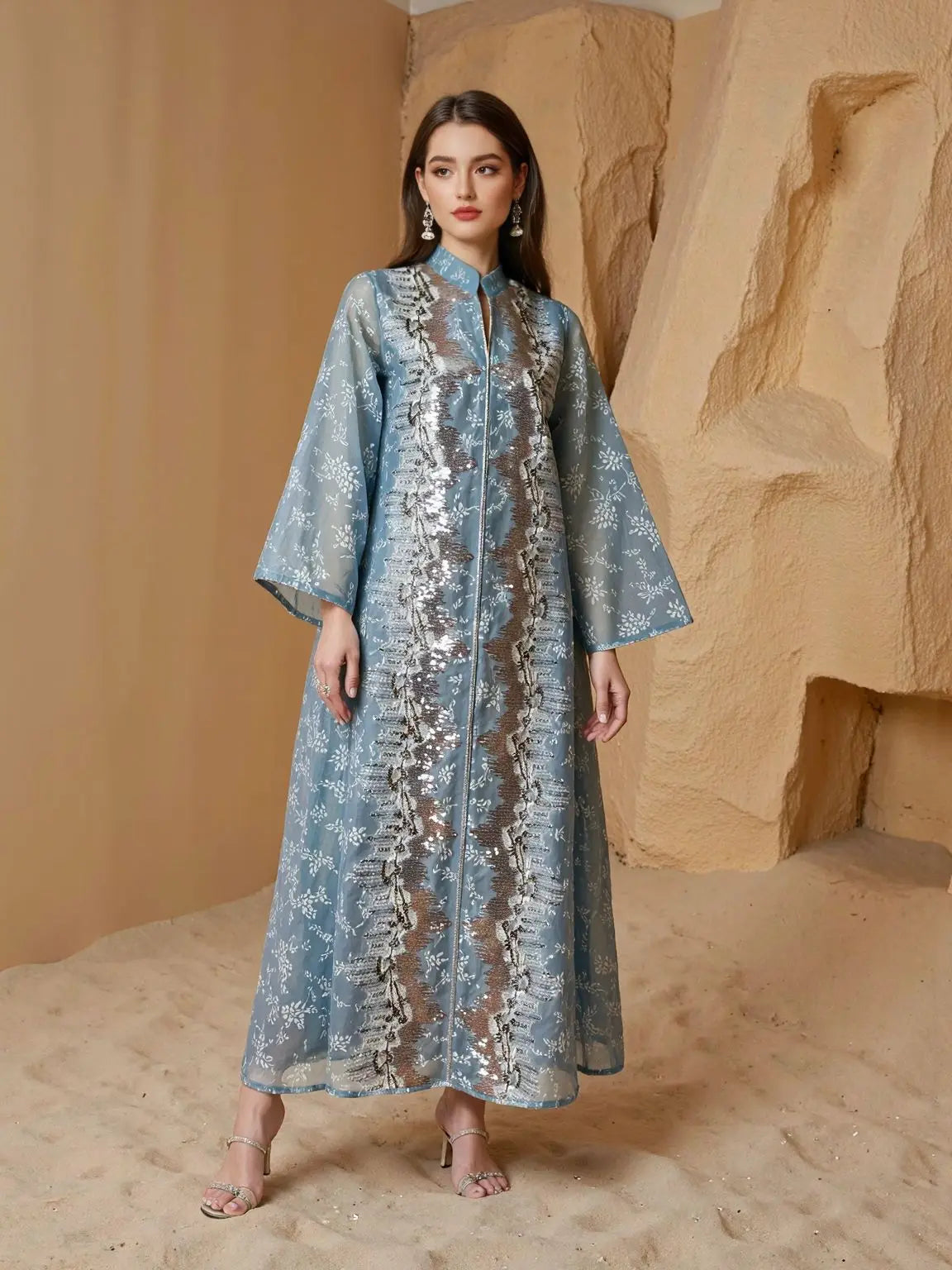 Spring New Women Dress Muslim Abaya Dubai Elegant Vestidos Largos Ramadan Party Caftan Women Evening Dresses Morocco Kaftan Robe
