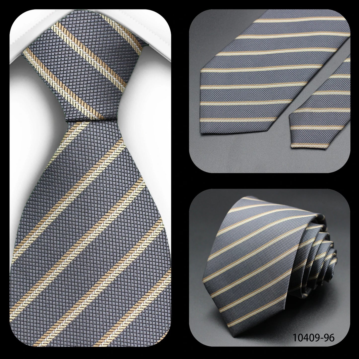 Tie Gravatas Fashion Wholesale Woven Striped Necktie Wedding Accessories Blue Man Fit Group Party Office Neck Ties