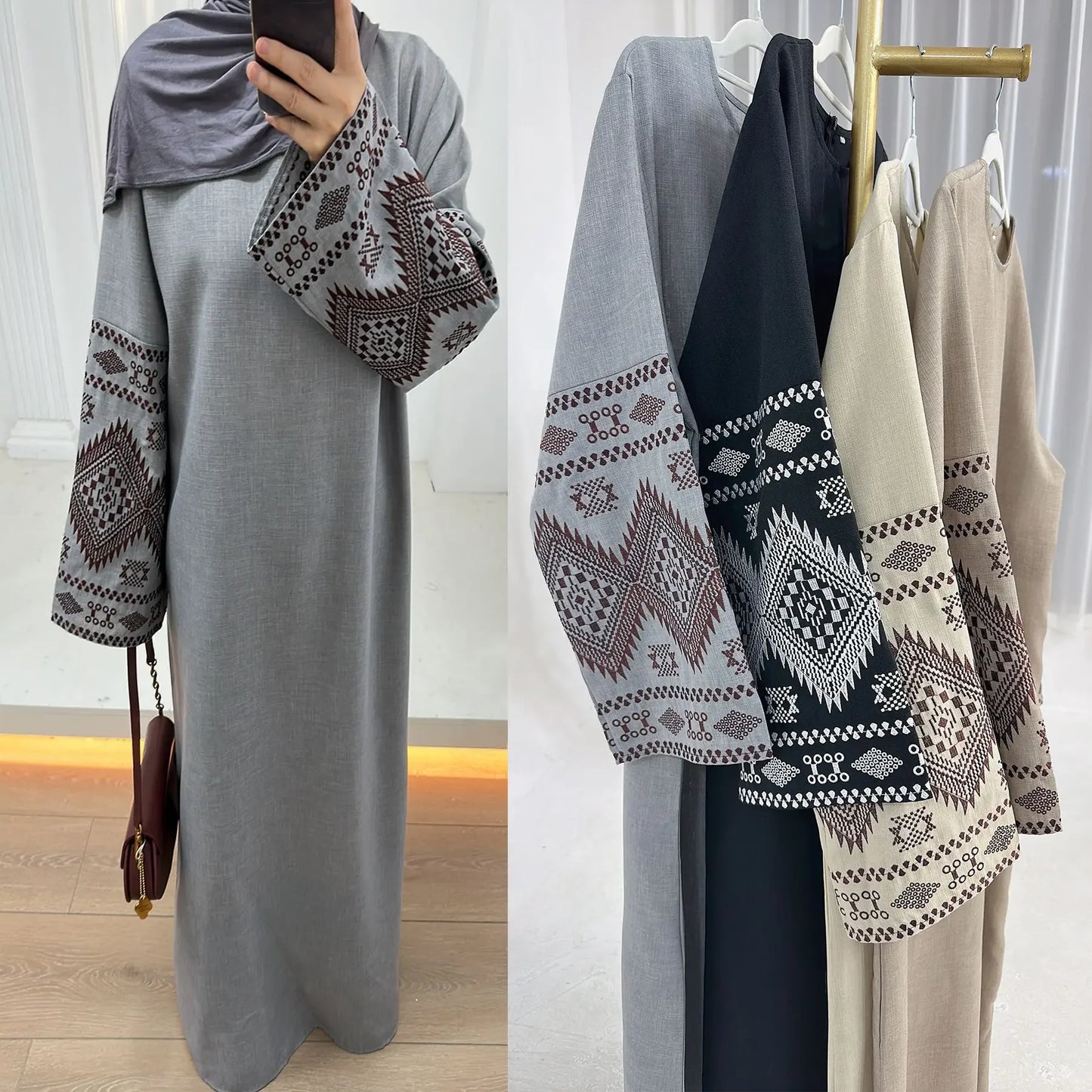 Eid Muslim Abaya for Women Party Embroidery Dresses Kaftan Arab Long Robe Islam Ramadan Dubai Abayas Vestidos Morocco Jalabiya