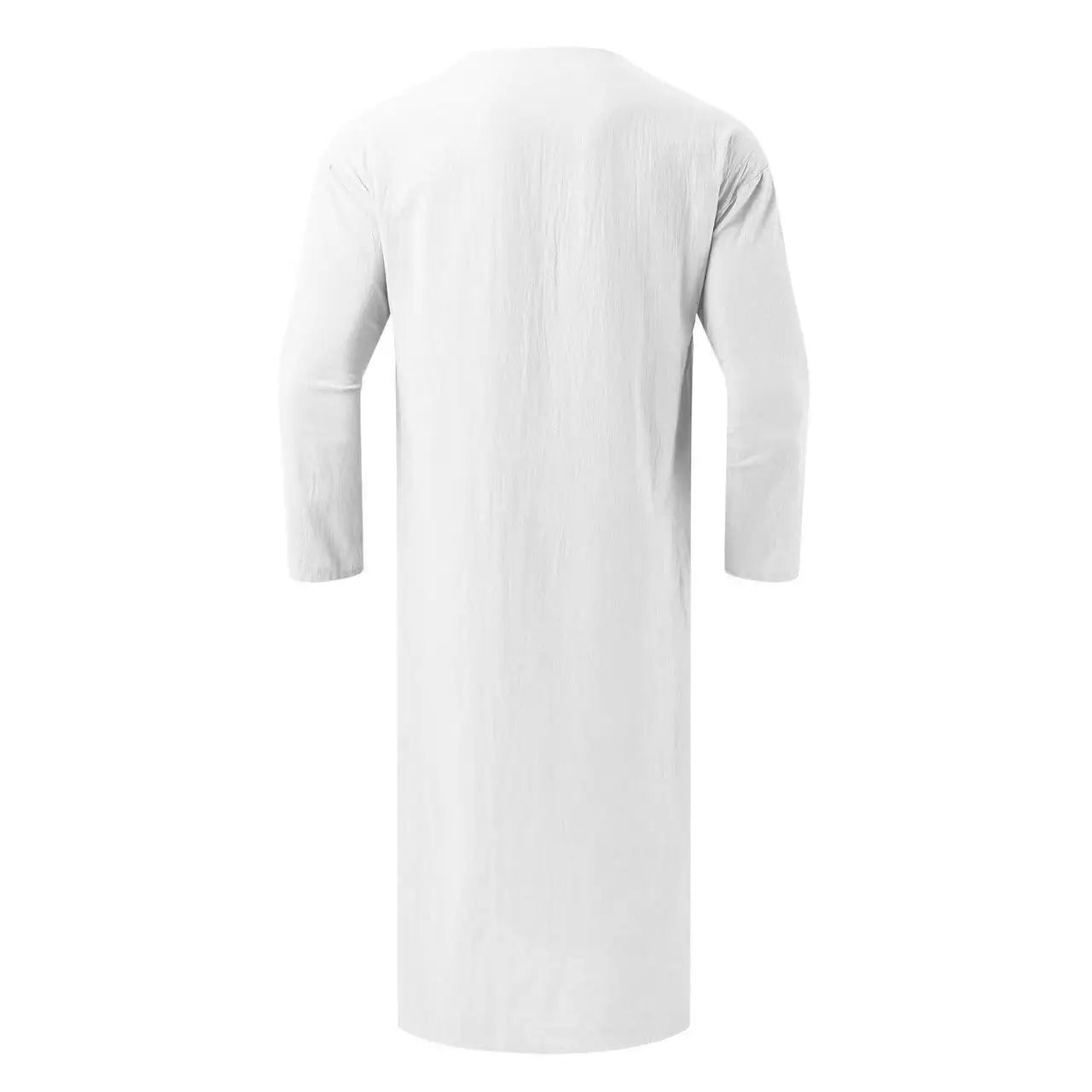 Jubba Thobe Islamic Arabic Kaftan Men Linen Cotton Solid Short Sleeve Hooded Robes Dubai Middle East Muslim Clothes Abaya Homme