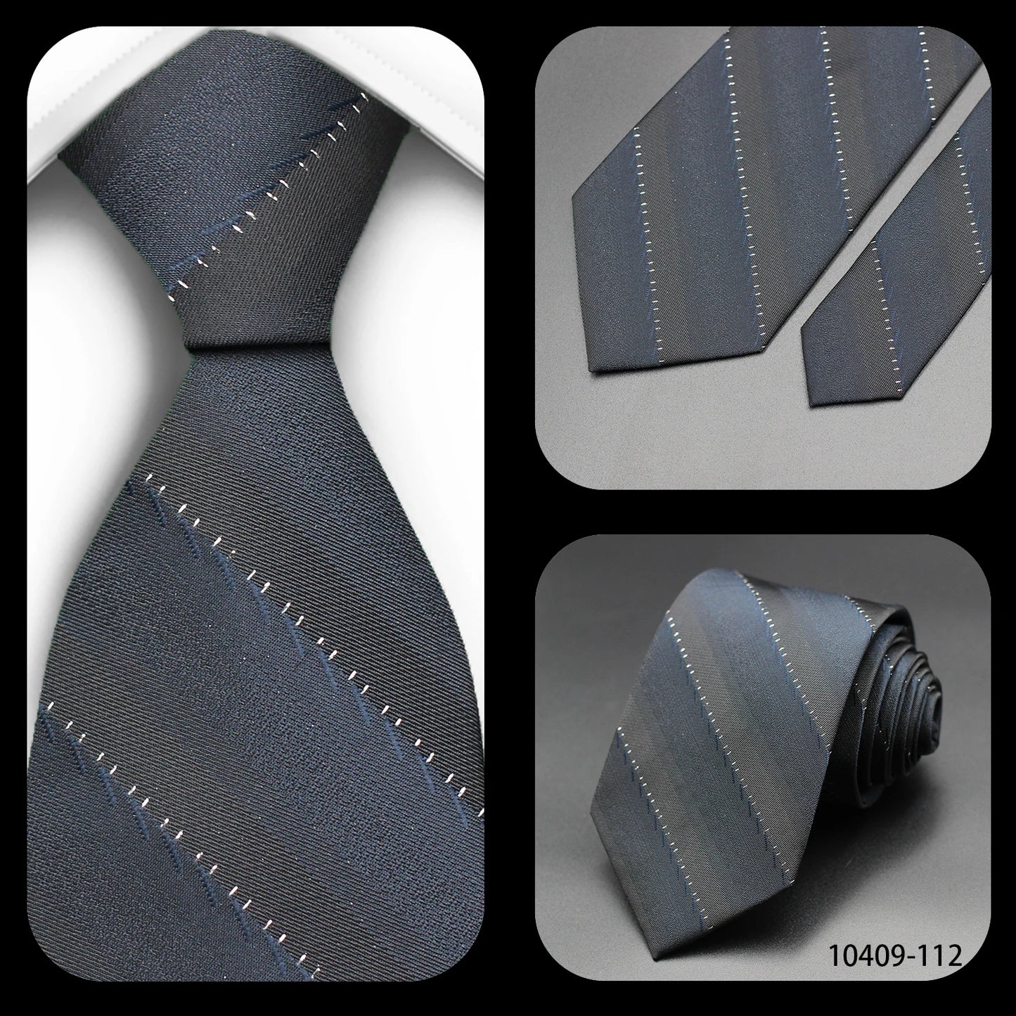 Tie Gravatas Fashion Wholesale Woven Striped Necktie Wedding Accessories Blue Man Fit Group Party Office Neck Ties