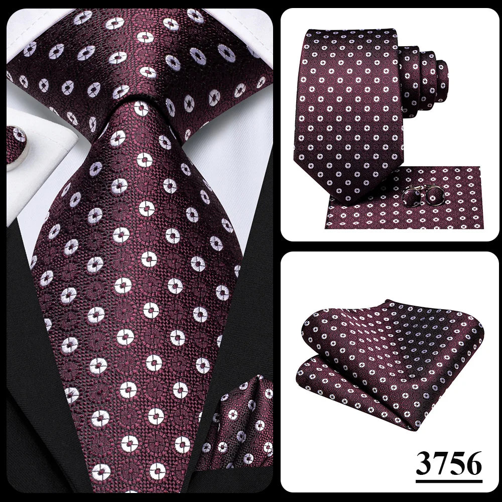 Hi-Tie Teal Green Floral Mens Fashion Necktie Handkerchief Cufflinks for Tuxedo Accessory Classic Silk Luxury Tie for Man Gift
