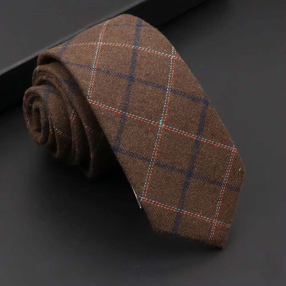 Classic Mens Solid Cotton Handmade 6cm Ties Striped Narrow Collar Slim Necktie Black Red Blue Formal Business Wedding Tie Gift