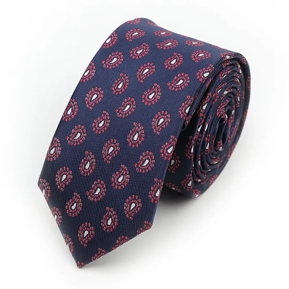 Tie For Men Classic Business Paisley Floral Stripe Plaid Dots 6cm Jacquard Necktie Accessories Daily Wear Cravat Wedding Dress