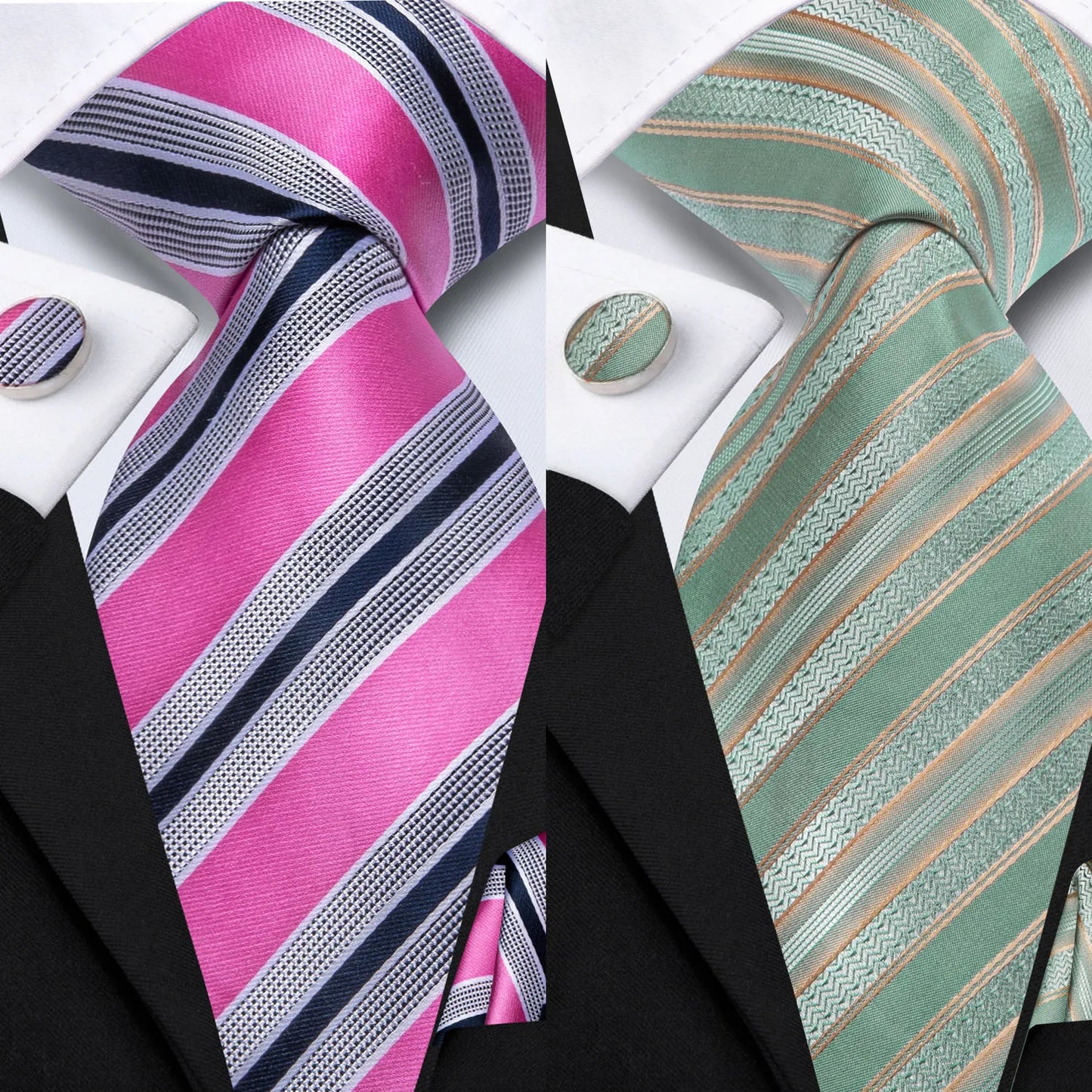 Hi-Tie Men's Tie Light Purple Flower Pink animal Striped Green Ties For Men Formal Business Wedding Party Neckties Gravatas