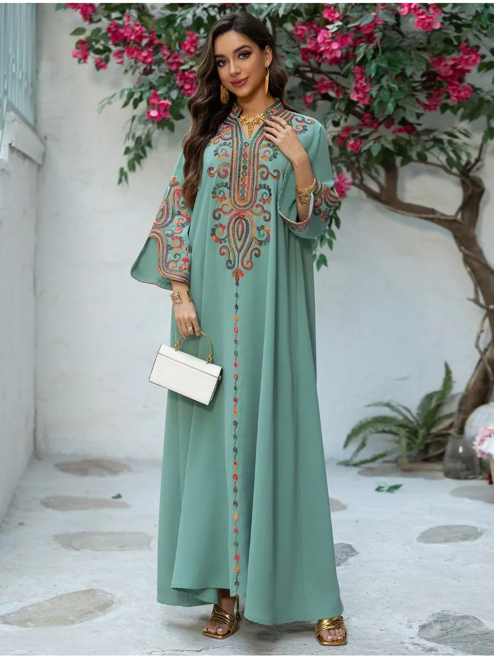 Abaya Dress For Women Embroidery Vestidos Largos Islam Arab Long Robe Jalabiya Ramadan Morocco Kaftan Dubai Abayas Dresses 2026