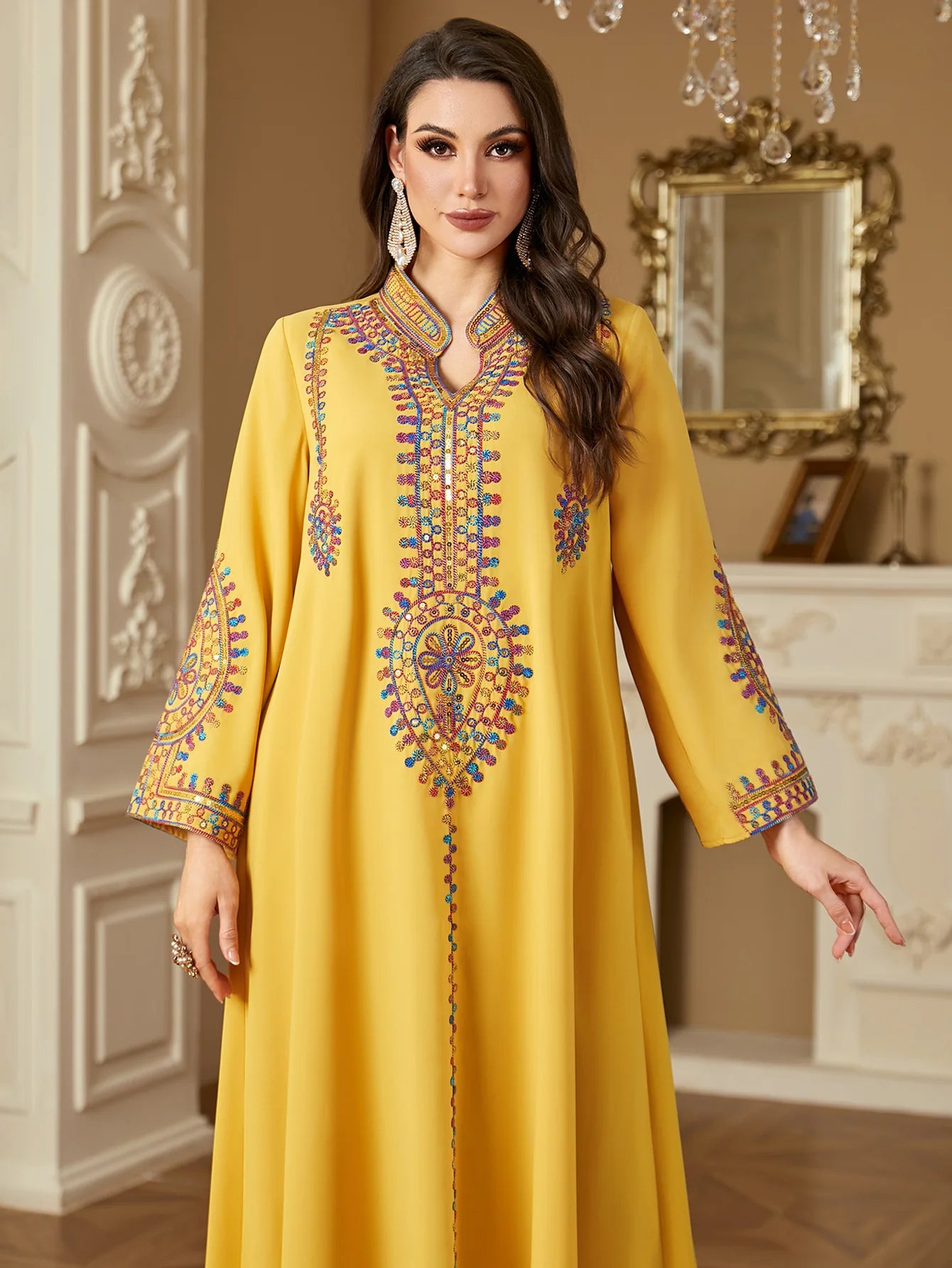 Eid Muslim Embroidery Dress for Women Abaya Party Long Dresses  Caftan Robe Jalabiya Ramadan Morocco Dubai 2025 Vestidos Largos