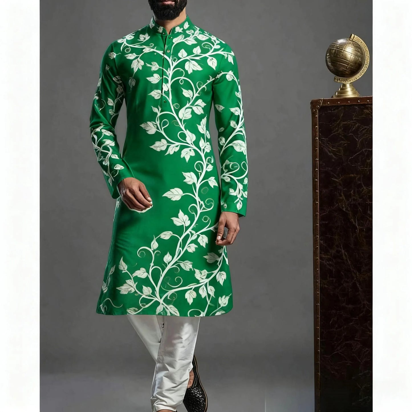Men Islamic Arabian Patchwork Striped Embroidery Eid Muslim Long Robe Jubba Casual Loose  Muslim Dress Men Abayas