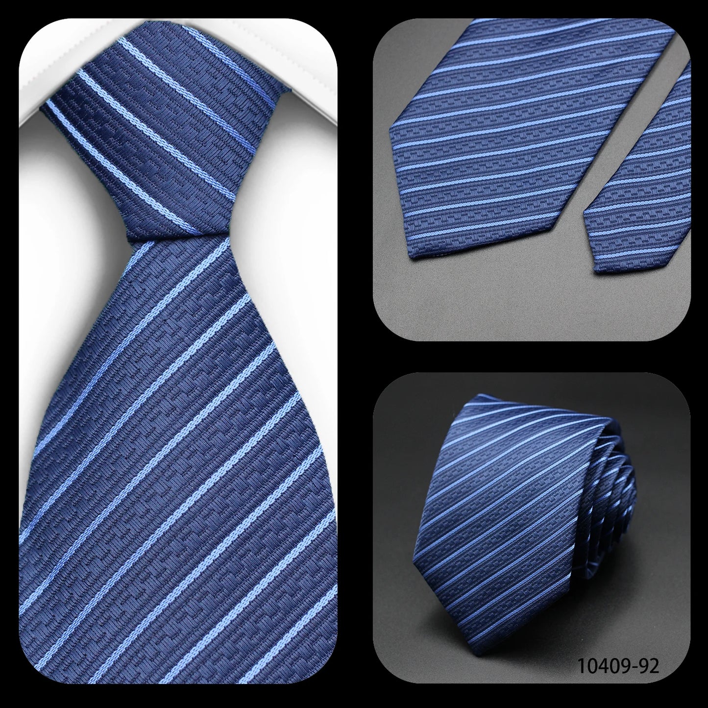 Tie Gravatas Fashion Wholesale Woven Striped Necktie Wedding Accessories Blue Man Fit Group Party Office Neck Ties