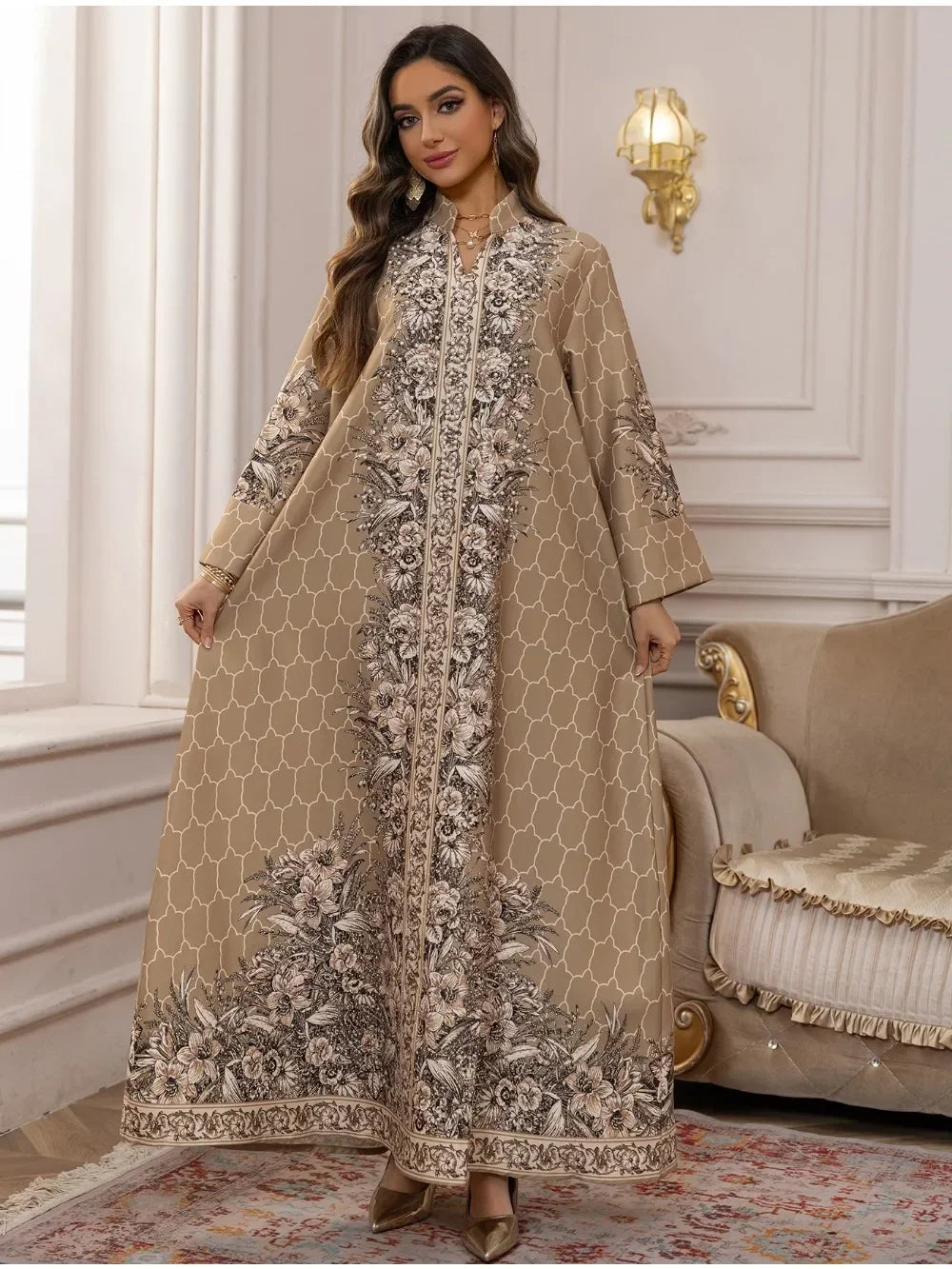 Muslim Dress Women Abaya Eid Diamond Party Dresses Arab Long Robe Print Abayas Dubai Morocco Kaftan Islam Jalabiya Vestidos 2026