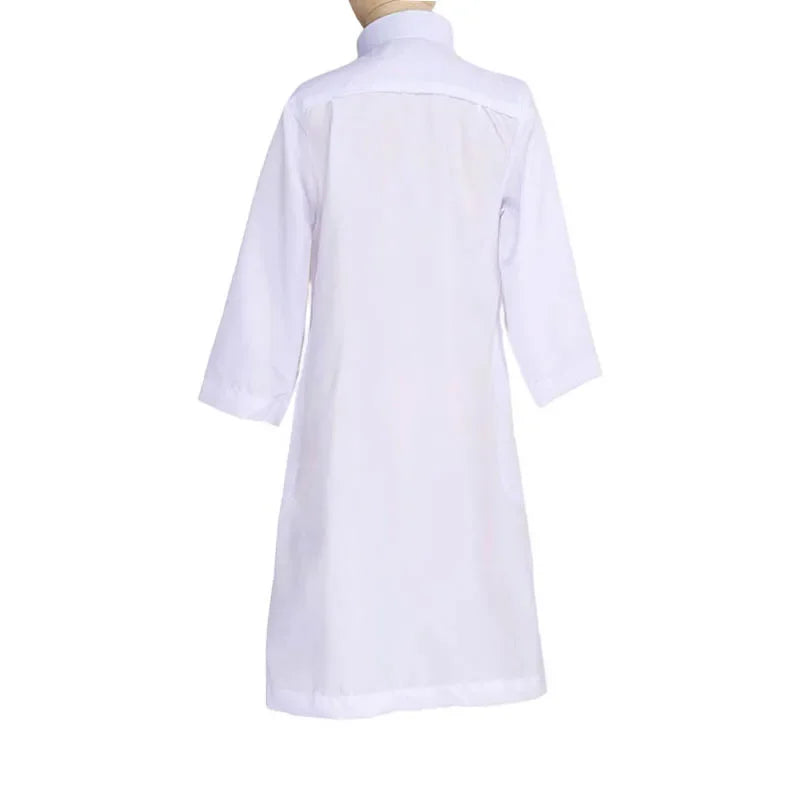 Islamic Kaftan Children Jubba Thobe Muslim Boys Abaya Kids Burqas White Arab Stand Collar Long Sleeved Robe