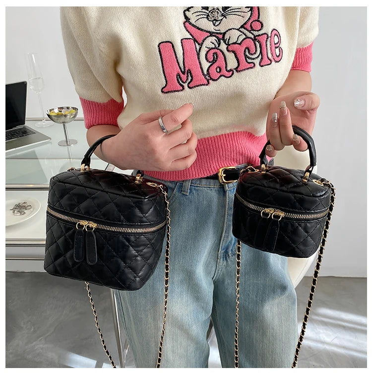 Trendy  Buet Handbag Women's Crossbody Bag Luxury Feel Small  Design Handbag Soft PU Leather Zipper Closure Casual