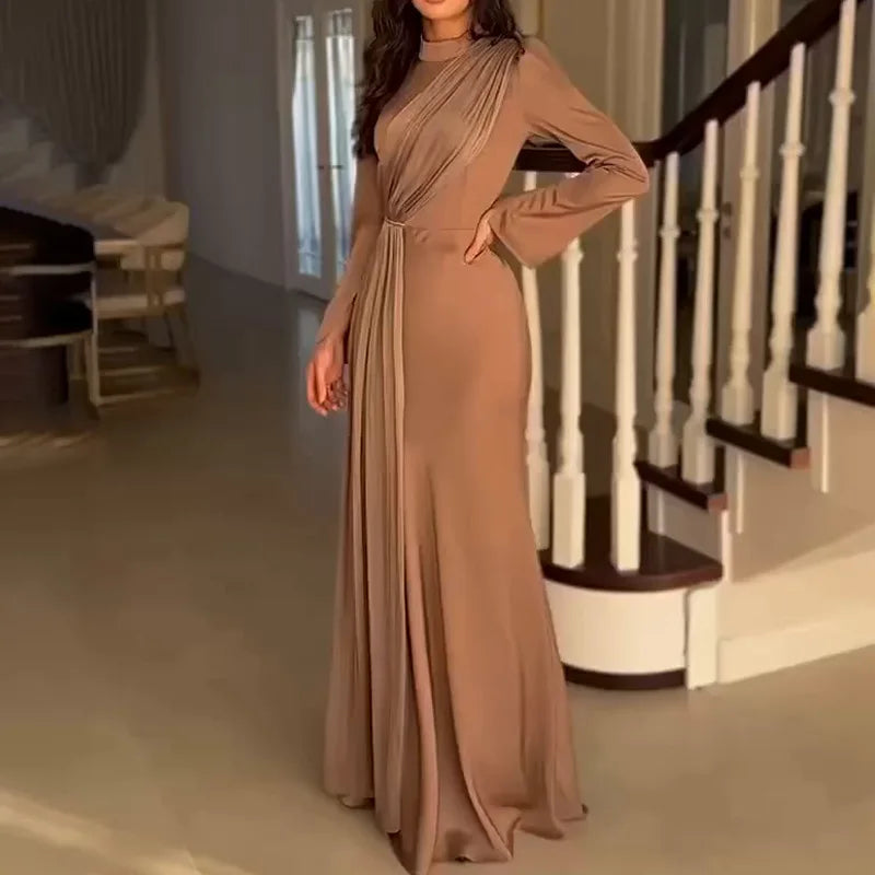 Muslim Long Dress Abaya Women Party Dresses Maxi Gown Jalabiya Folds Dubai Abayas Kaftan Islam 2025 Vestidos Ramadan Morocco