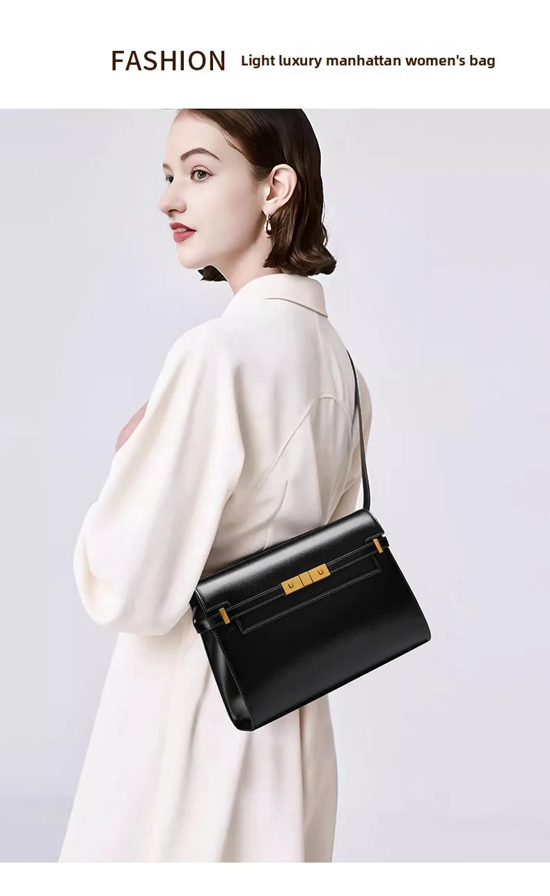 Retro High-End Feeling Manhattan Handbag Underarm Mailman Bag for Stylish Urban Living