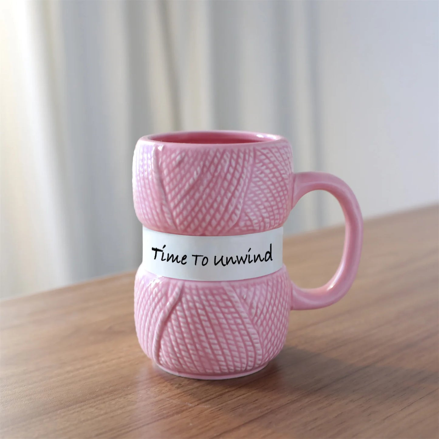 425ml Creative Knitted Pattern Gift Mug Colorful Woolen Balls Mugs Home Party Christmas Birthday Or Christmas Gift Cup