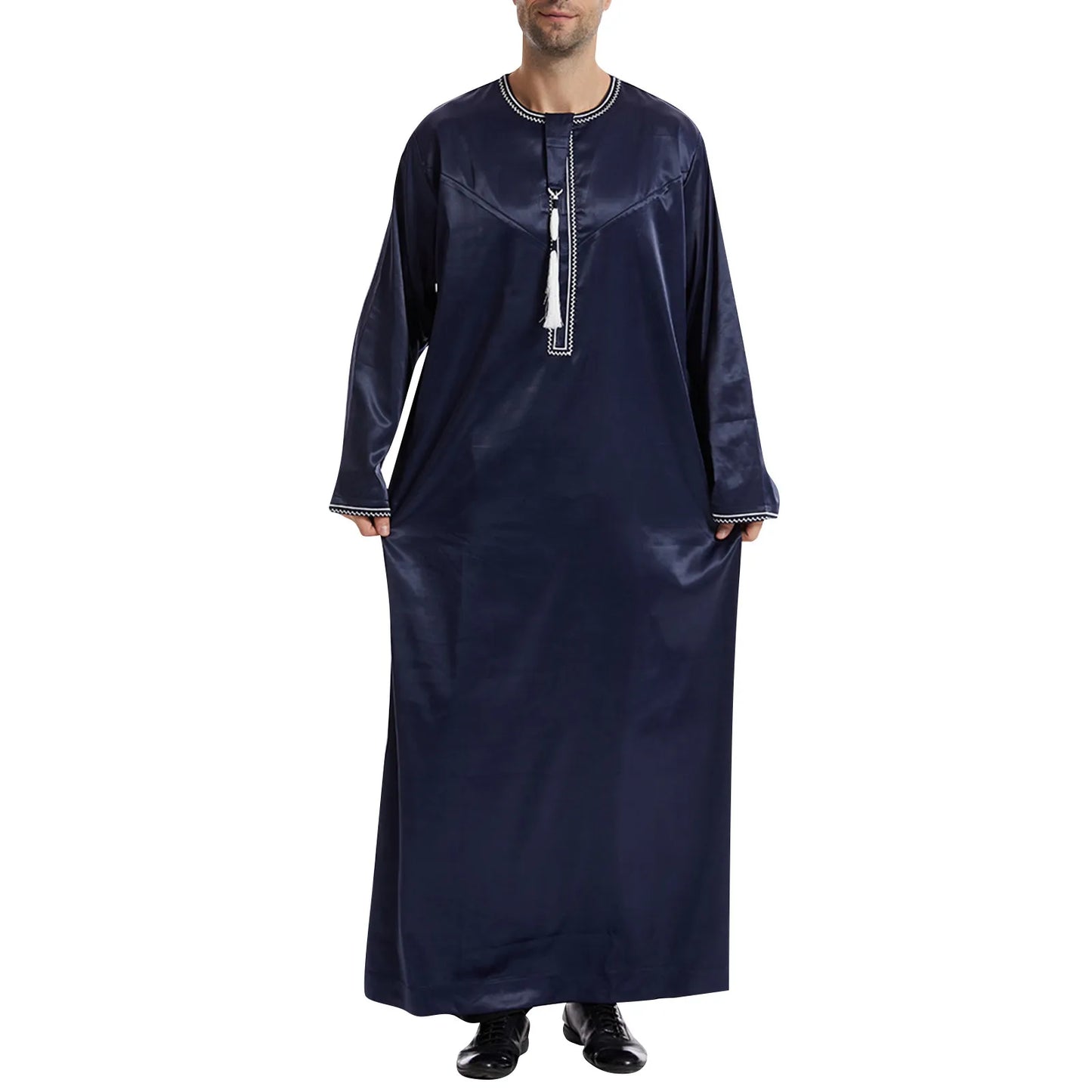 Men'S Muslim Robe Men Pullover Dress Abaya Daffah Jubba Thobe Pakistan Saudi Arab Kaftan Islam Clothing Prayer Robe Afghan