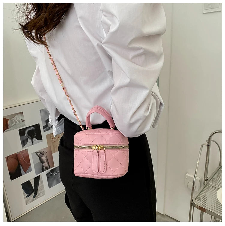 Trendy  Buet Handbag Women's Crossbody Bag Luxury Feel Small  Design Handbag Soft PU Leather Zipper Closure Casual