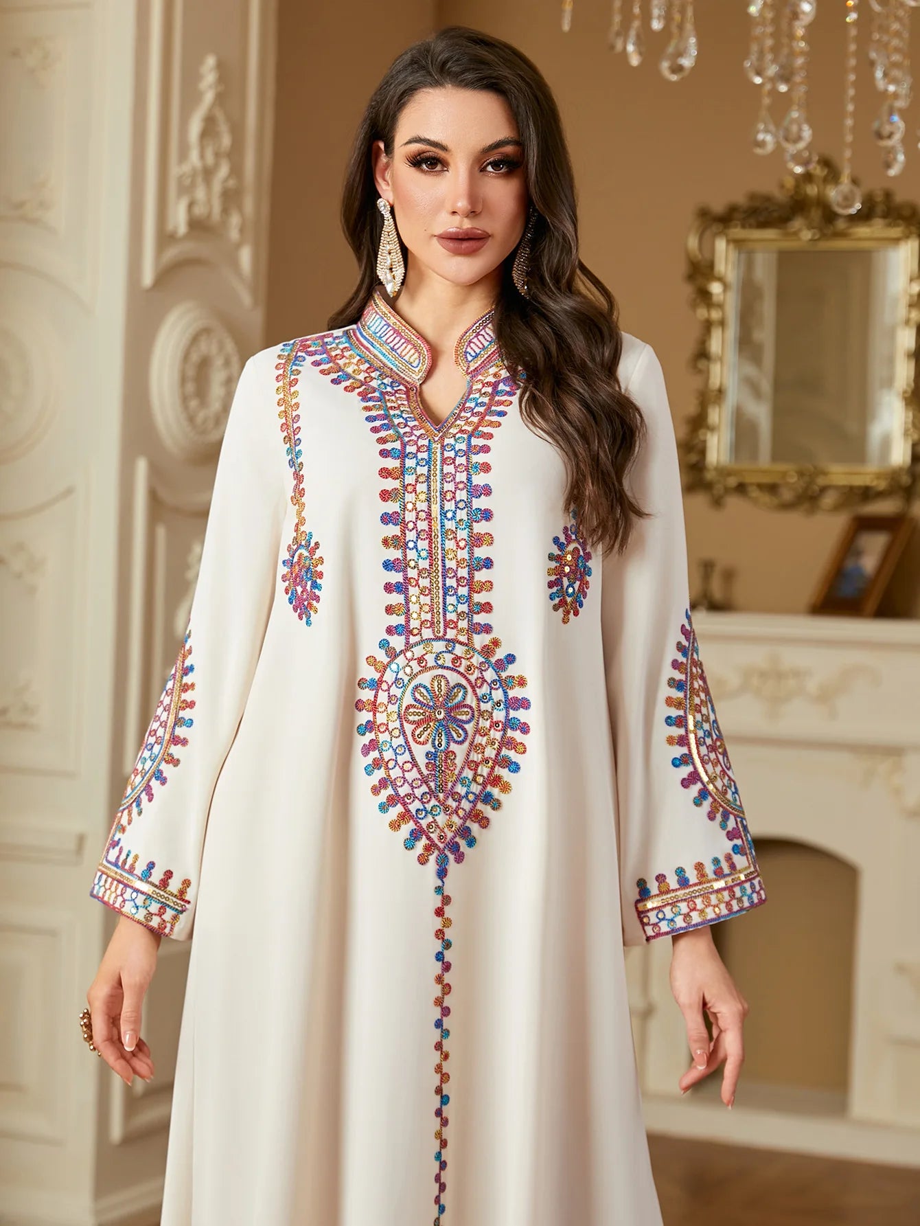 Eid Muslim Embroidery Dress for Women Abaya Party Long Dresses  Caftan Robe Jalabiya Ramadan Morocco Dubai 2025 Vestidos Largos