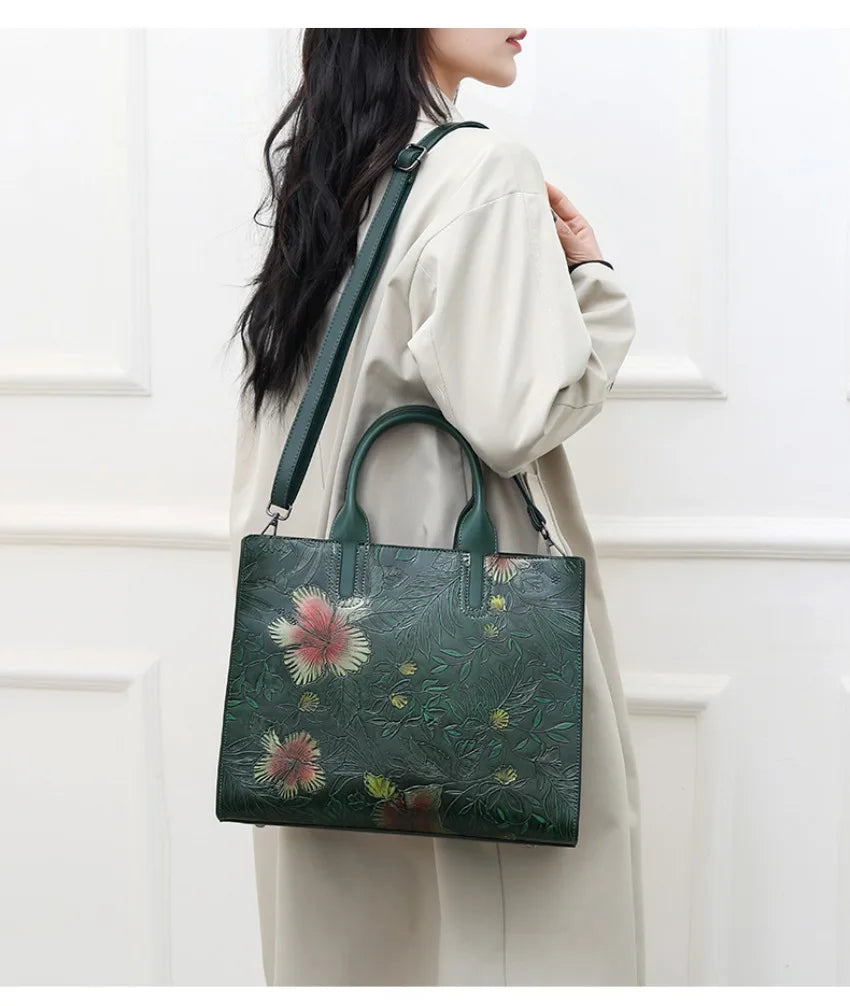 High Quality Handbag Women Designer Shoulder Bag Large Capacity Office Pocket Embossed Diagonal Cross Bag Official Document Bag