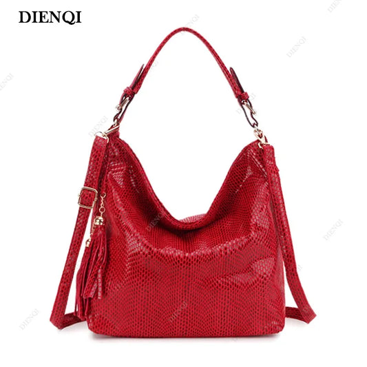 Women Shoulder Bag Girl Handbag Hobo Tassel  Big Black Ladies Hand Bag Female Casual Multifunctional Crossbody Bags for Woman